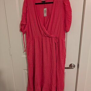 Torrid - Midi Swiss Linen Surplice Dress 2XL NWT